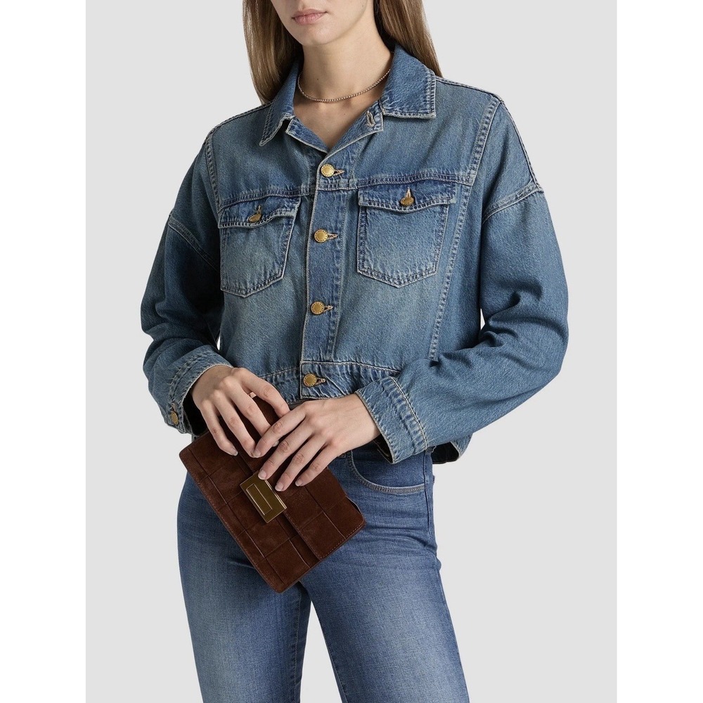 L'AGENCE Vianney Crop Denim Jacket Size Small